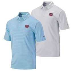 Columbia Bear Head Short Sleeve Striped Polo