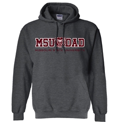 Gildan MSU Dad Bear Head Missouri State University Charcoal Hoodie