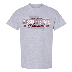 Home of the Bears Missouri State Alumni 1905 Gray Short Sleeve Tee