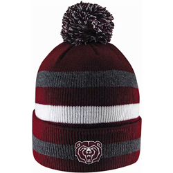 LogoFit Bear Head Striped Stocking Cap