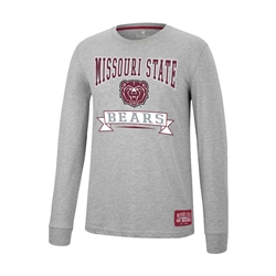 Colosseum Missouri State Bear Head Bears with Missouri State Go Bears Est. 1905 Patch Gray Long Sleeve