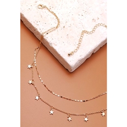 Double Layer Star Drop Gold & Silver Necklace