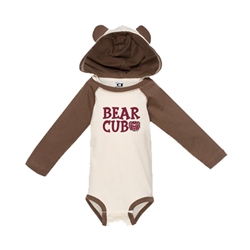 CI Sport Bear Cub Bear Head White Infant Bodysuit with Ears