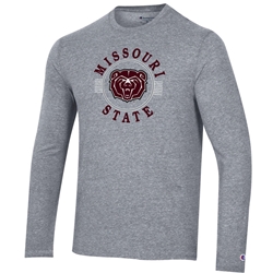 Champion Missouri State Bear Head Circle Design Gray Long Sleeve