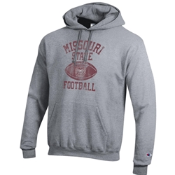 Champion Missouri State Football Bear Head on Football Gray Hoodie