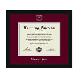Missouri State University Bear Head Maroon Diploma Frame