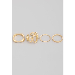 Assorted Gold Chain Ring Set