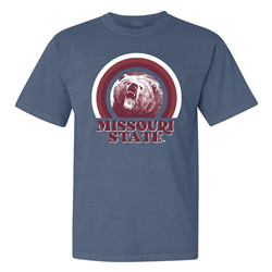 Uscape Apparel Missouri State Grizzly Bear Circle Design Blue Short Sleeve