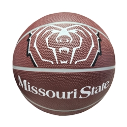LogoBrands Bear Head Missouri State Full Size Rubber Basketball