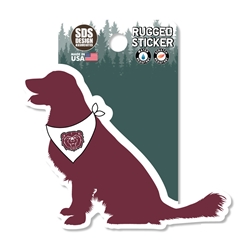 SDS Design Bear Head Bandana Sitting Dog Sticker