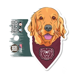 SDS Design Bear Head Bandana Dog Head Sticker