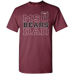 Gildan MSU Bear Head Bears Dad Maroon Short Sleeve