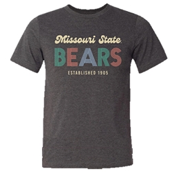 Bella Canvas Missouri State Bears Established 1905 Charcoal Short Sleeve