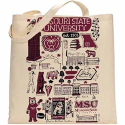 Missouri State University Collage Tote Bag by Julia Gash