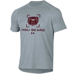 Under Armour Bear Head Frame Design MSU Bears Gray Short Sleeve