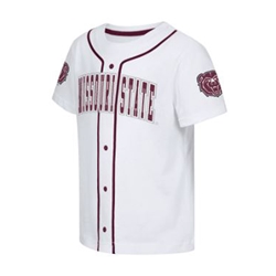 Colosseum Missouri State Bear Head Baseball Jersey Design Toddler White Short Sleeve