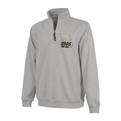 Charles River 1905 State of Missouri MO State Silver 1/4 Zip Crewneck