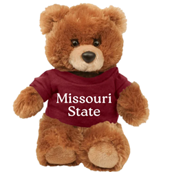 MCM Light Brown Plush Bear Wearing Missouri State Maroon Shirt