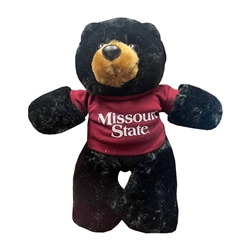 MCM Black Plush Bear with Maroon Missouri State Shirt