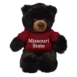 MCM Black Plush Bear with Maroon Missouri State Shirt