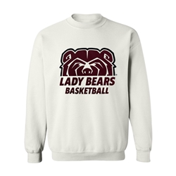 Gildan Bear Head Lady Bears Basketball White Crewneck