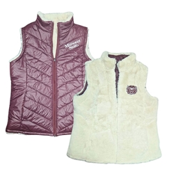 G-III Missouri State Bear Head Ladies Reversible Full Zip Vest