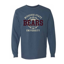 Comfort Colors Missouri State University Bears Missouri State Seal Dark Blue Long Sleeve