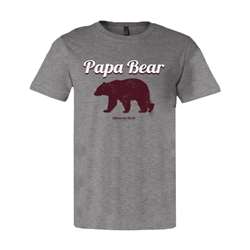 Bella Canvas Papa Bear Walking Bear Gray Short Sleeve