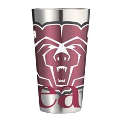 Gametime Sidekicks Bear Head Bears 16oz Silver Metal Cup