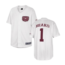 Colosseum Bear Head Missouri State Bears #1 White Baseball Jersey
