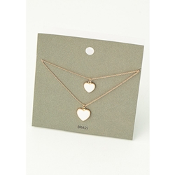 Fame Accessories Layered Heart Necklace