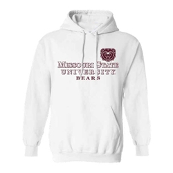 Gildan Missouri State University Bears Bear Head White Hoodie
