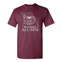 Gildan Bear Head Missouri State Alumni Maroon Short Sleeve