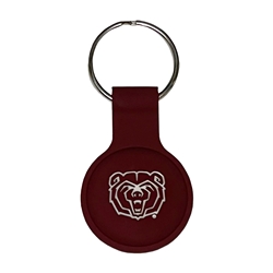 LXG Bear Head Maroon Silicone AirTag Key Ring