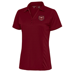 Antigua Bear Head Ladies Maroon Short Sleeve Polo