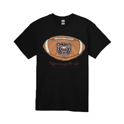 Gildan Bear Head Football Missouri State University Black Short Sleeve