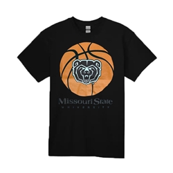 Gildan Bear Head Basketball Missouri State University Black Short Sleeve