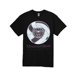 Gildan Bear Head Volleyball Missouri State University Black Short Sleeve