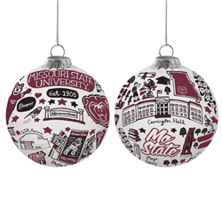 Missouri State University Collage White Ornament by Julia Gash