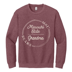 Gildan Grandma MSU Bears Missouri State Ladies Maroon Crewneck