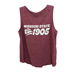 Chicka-d Missouri State Est. 1905 Ladies Maroon Tank