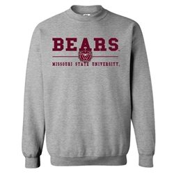 CI Sport Bears Bear Head Missouri State University Gray Crewneck