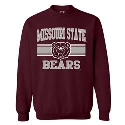 CI Sport Missouri State Bear Head Bears Maroon Crewneck