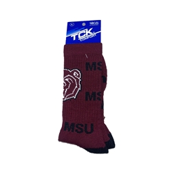 TCK Comfort Bear Head MSU Socks