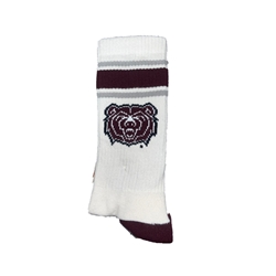 TCK Bear Head Striped Vintage Socks