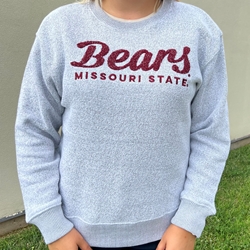 Pressbox Bears Missouri State Ladies Gray Crewneck