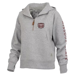 Pressbox Missouri State Bear Head Ladies Grey Hoodie