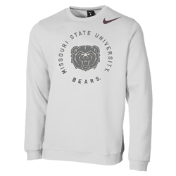Nike Missouri State University Bear Head Bears White Crewneck
