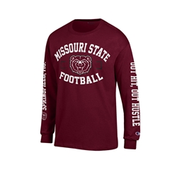 Champion Missouri State Football Bear Head Maroon Long Sleeve