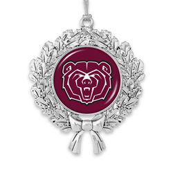 From The Heart Bear Head Wreath Silver Ornament